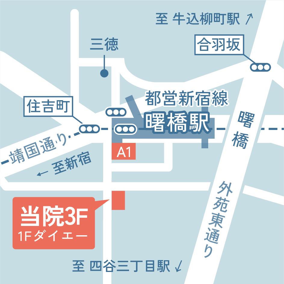 あけぼの橋内科・内視鏡内科へのアクセス地図